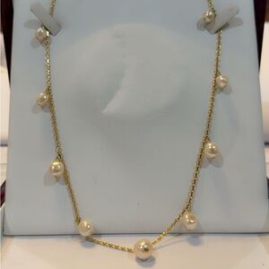 Gold Pearl Necklace with Elegant Chain
